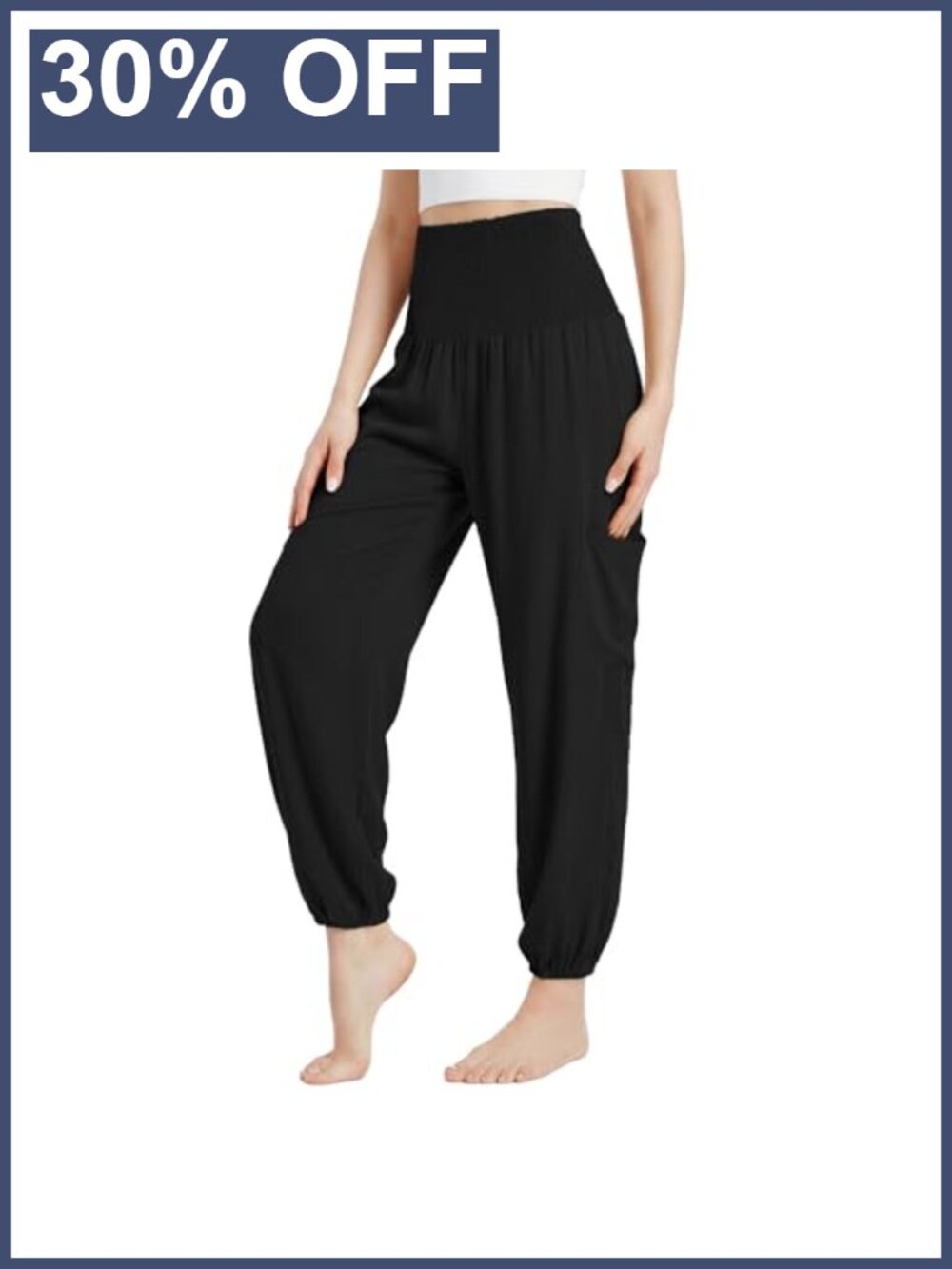 Womens Loose Harem Pants High Waist Yoga Sweatpants with Pockets Comfy Casual